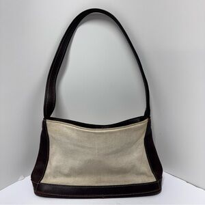 Vintage Coach Cream and Brown Shoulder Bag